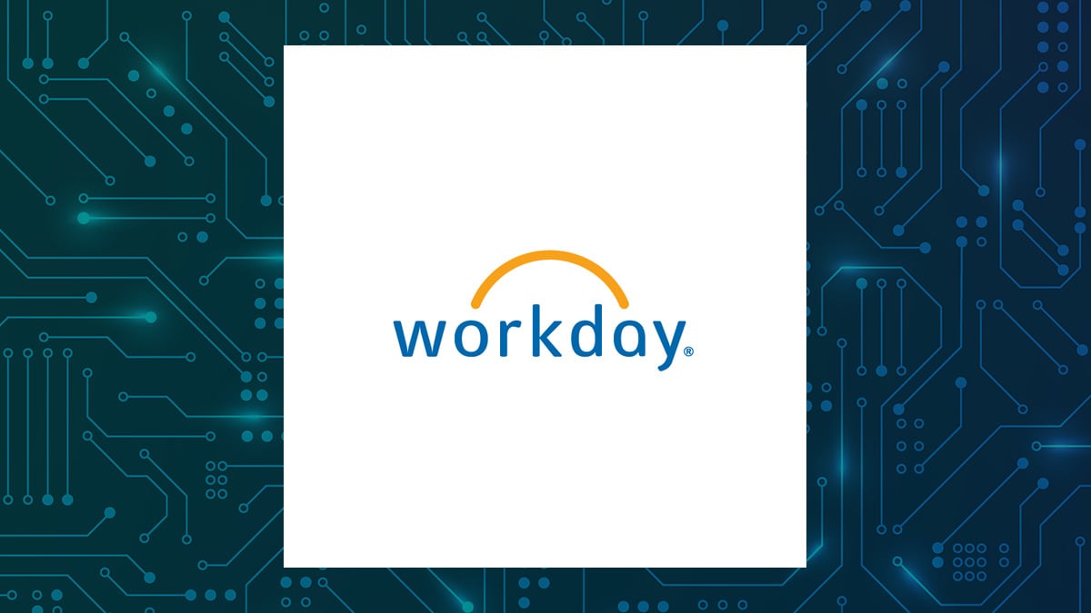 Workday logo with Computer and Technology background