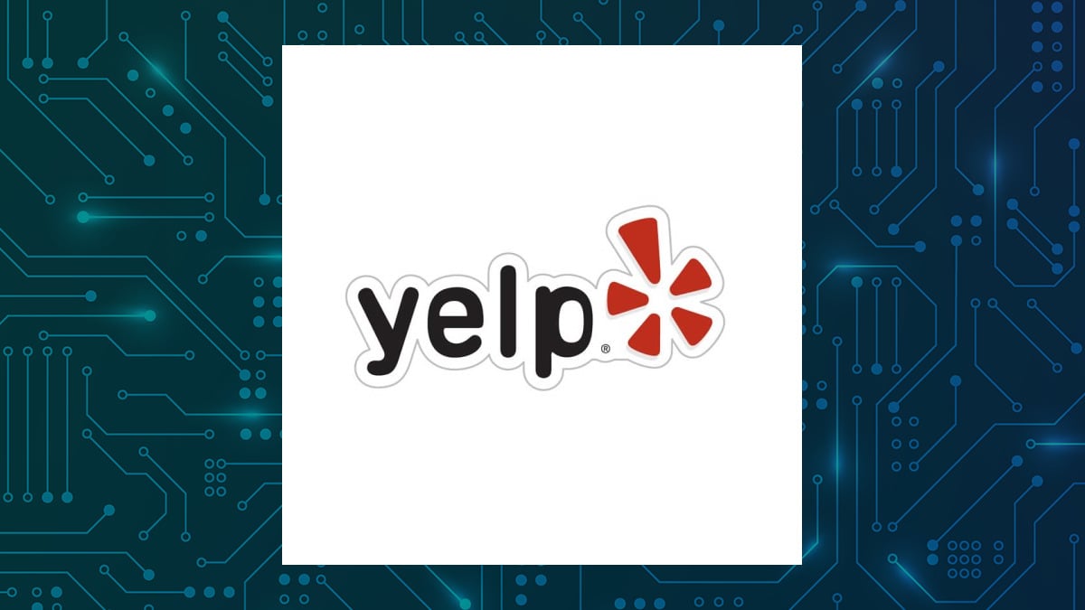 Yelp logo with Computer and Technology background