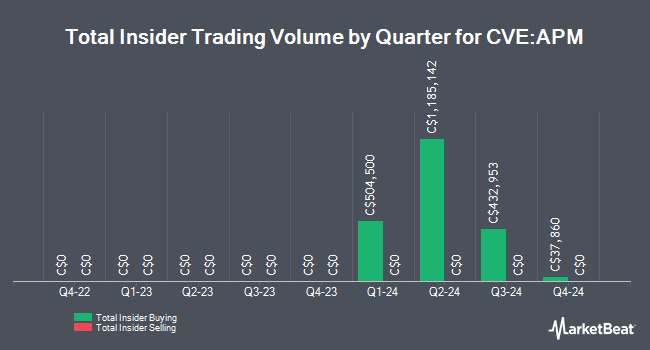 Insider Buying and Selling by Quarter for Andean Precious Metals (CVE:APM)