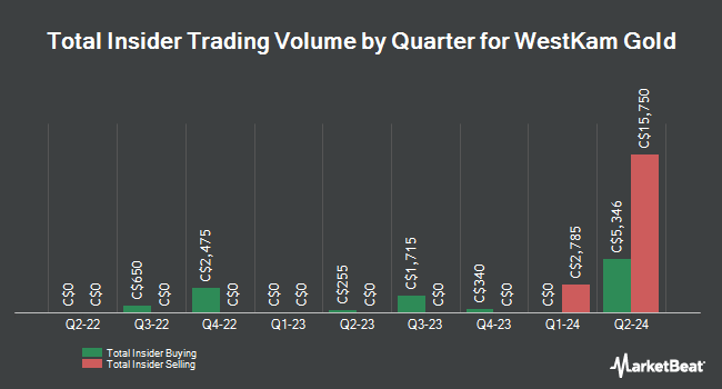 Insider Buying and Selling by Quarter for WestKam Gold (CVE:WKG)