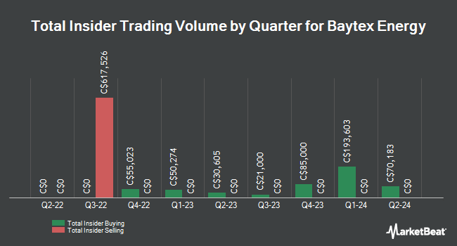 Insider Buying and Selling by Quarter for Baytex Energy (TSE:BTE)