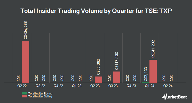 Insider Buying and Selling by Quarter for Touchstone Exploration (TSE:TXP)